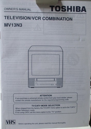Toshiba vhs vcr player - toshiba,